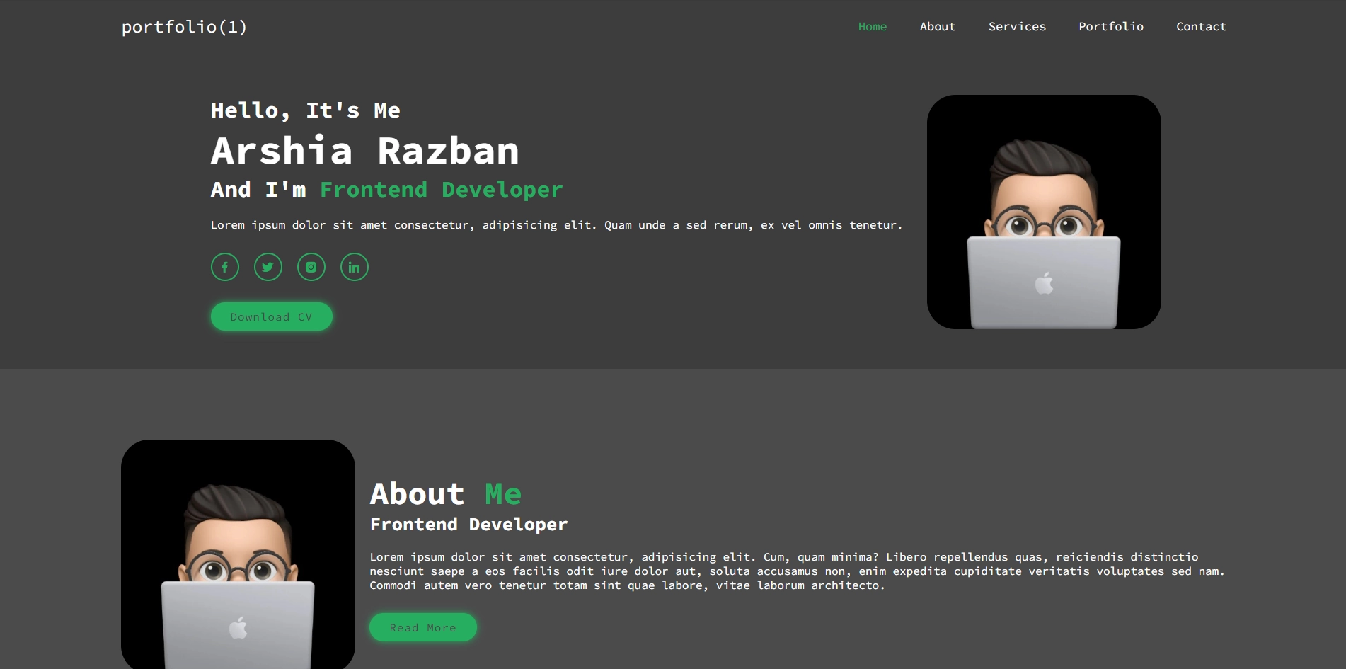 طراحی سایت شخصی حرفه‌ای با رابط کاربری ریسپانسیو — RazDevelop
